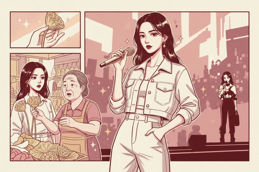 Dương Mịch đi chợ — Ảnh minh họa được tạo bằng AI