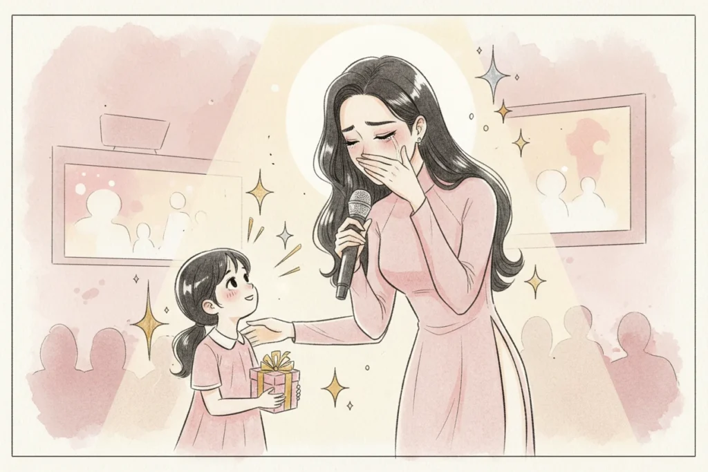 Á hậu Việt khóc — Ảnh minh họa được tạo bằng AI