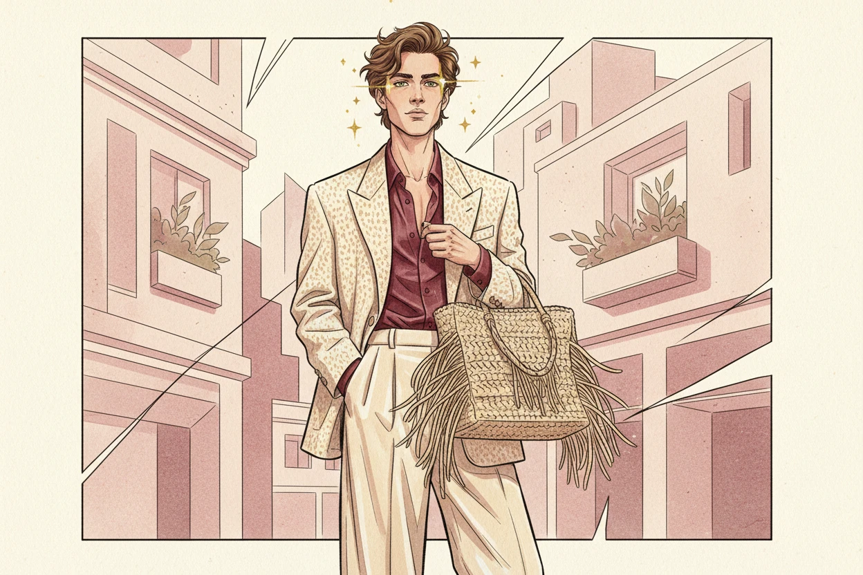 Raffia lên mood tự do trong Loewe Tiền Thu Đông 2026