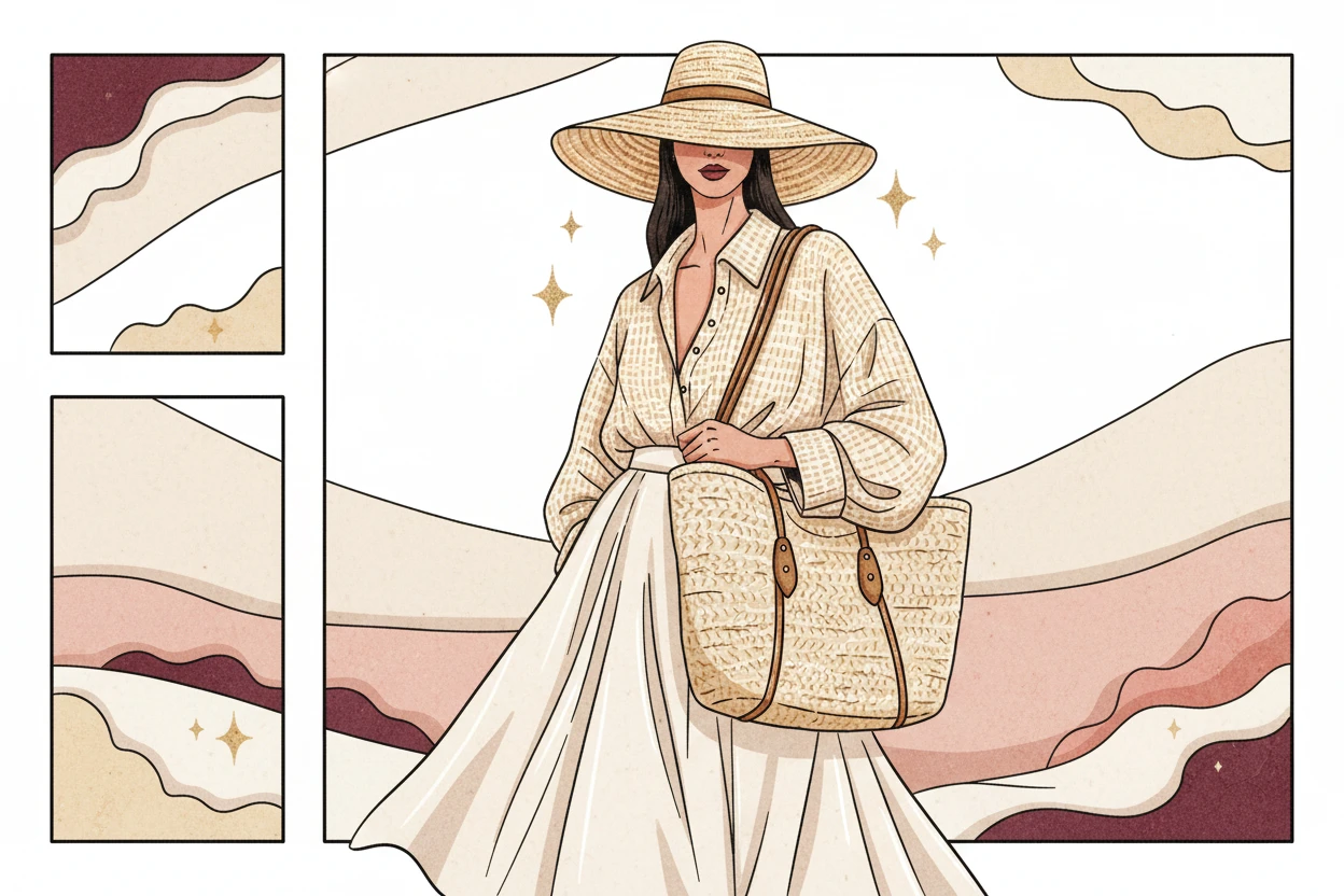 Loewe Pre-Fall 2026: Raffia “bật mode” tự do