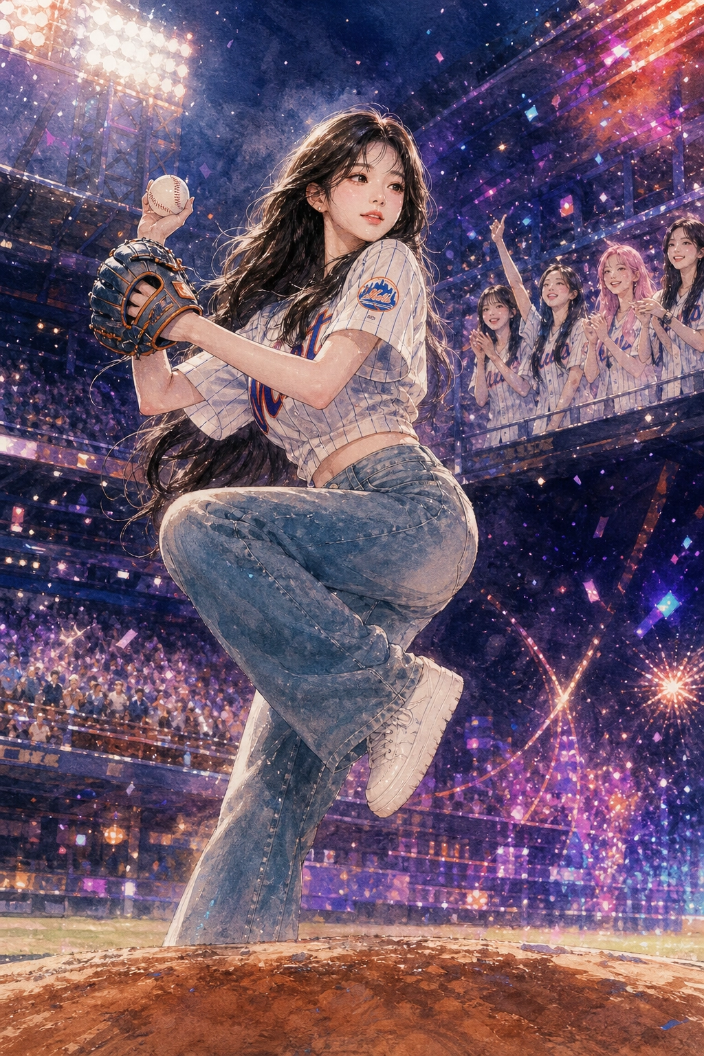 IVE đổ bộ MLB: Won-young ném bóng khai mạc, fan K-Pop và bóng chày cùng bùng nổ!