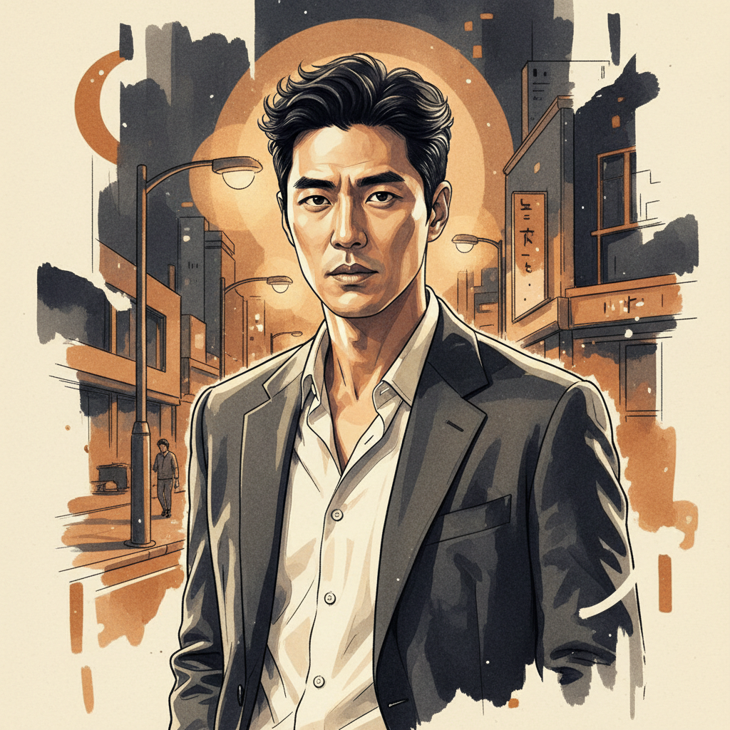 Minh họa phong cách tạp chí cho bài viết "Từ Anh Chàng Tóc Xoăn Bán Đồ Nhậu Đến Sao Marvel Hollywood: Hội Bạn Thân Của Anh Toàn Là Những Cái Tên Khủng Khiếp!". Ảnh minh họa được tạo bằng AI