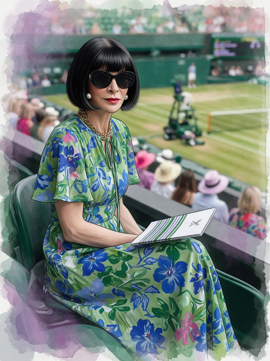 Anna Wintour Ghi Điểm Tuyệt Đối Với Váy Hoa Tại Wimbledon: Phong Cách Nữ Hoàng Quyền Lực Hay Chỉ Là Cô Gái Mùa Hè?