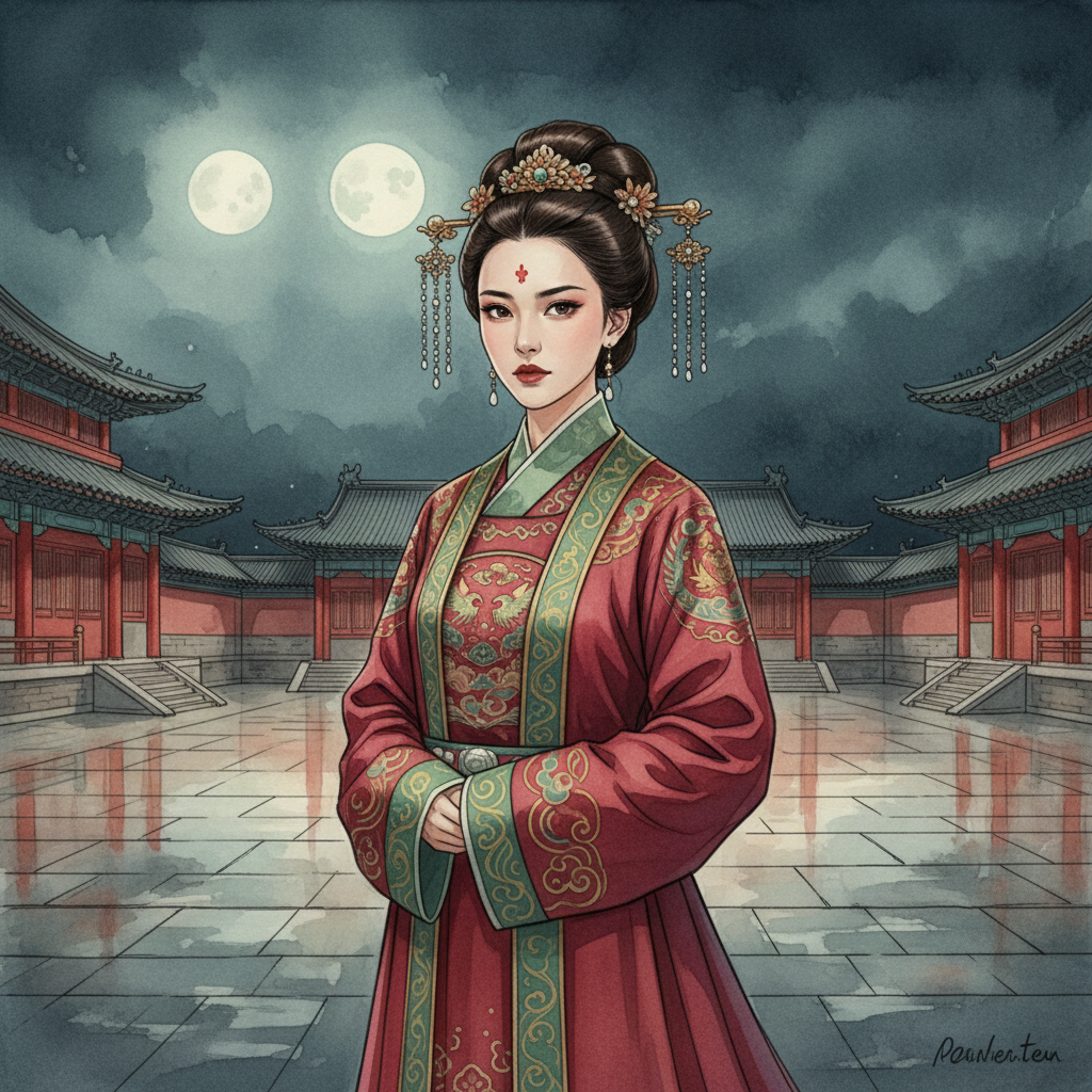 Minh họa phong cách tạp chí cho bài viết “Sống Lại Trong Thân Xác Một Công Chúa, Nàng Bước Vào Kinh Thành Để Đòi Lại Món Nợ Cũ!”. Ảnh minh họa được tạo bằng AI