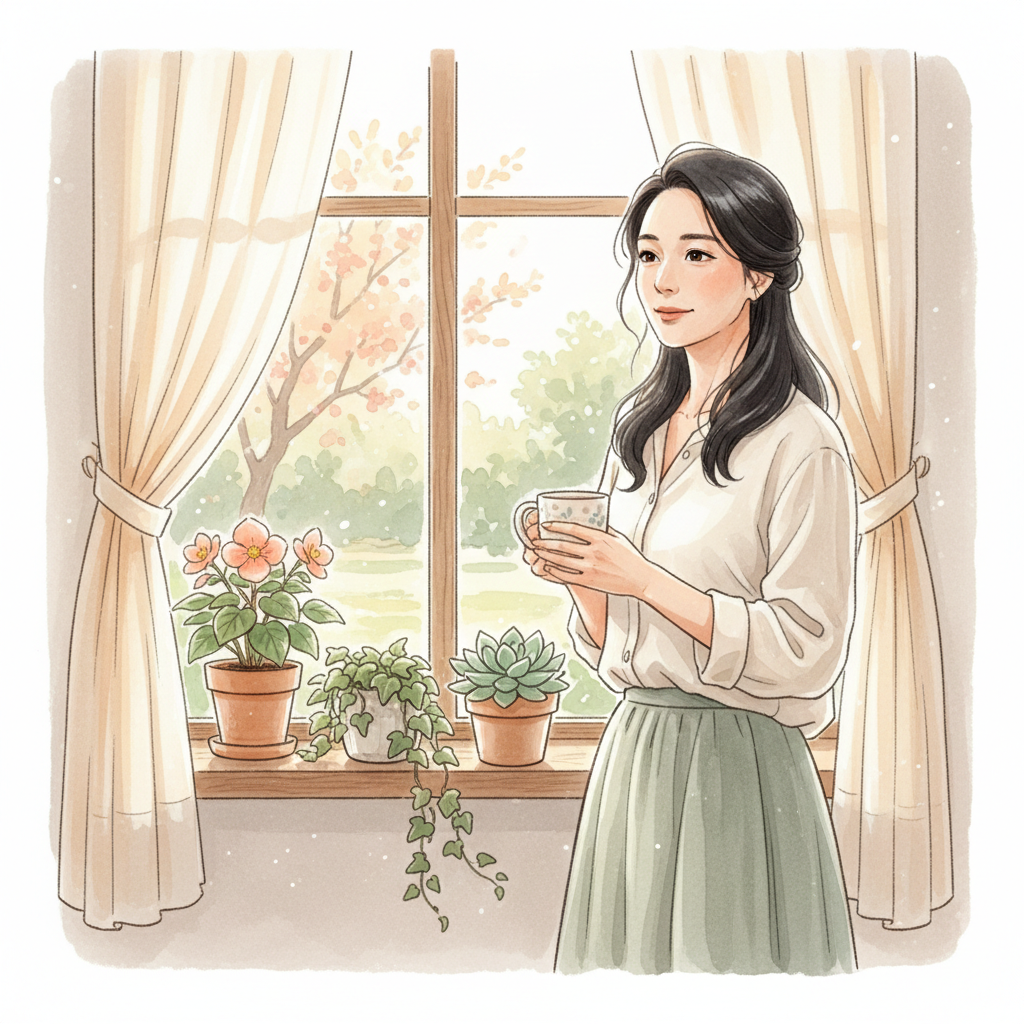 Minh họa phong cách tạp chí cho bài viết “Ly Hôn Lần Hai Rồi Đổ Bệnh Nặng, Nữ Ca Sĩ Kể Lại Quãng Thời Gian Không Dám Bước Ra Khỏi Nhà!”. Ảnh minh họa được tạo bằng AI